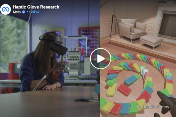 Meta Haptic Gloves Reach for the Metaverse, Screen Capture/Youtube/Meta