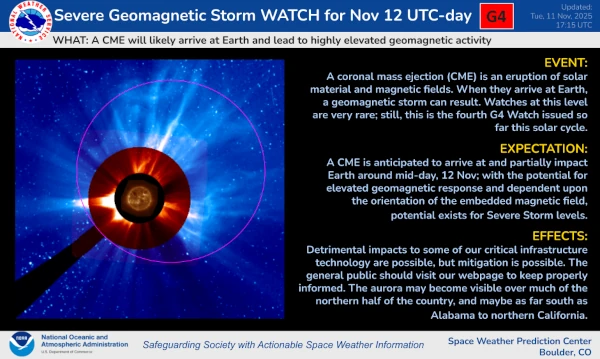 Potential G4 Severe Geomagnetic Storm November 12