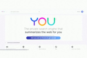 You.com Search Engine, Screencapture/You.com